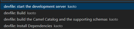 Devfile options